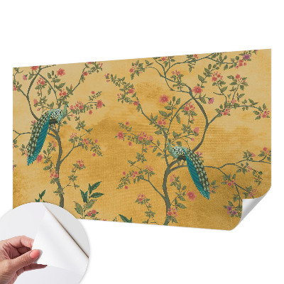 Papel de parede autocolante para sala Árvores de pavão