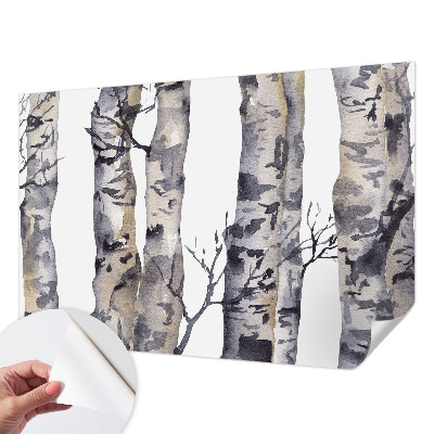 Autocolante de parede fotográfico com motivo de floresta de álamos