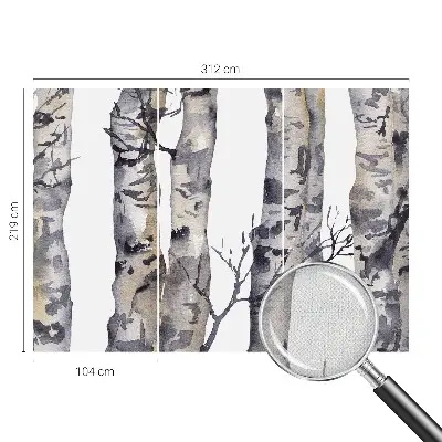 Autocolante de parede fotográfico com motivo de floresta de álamos