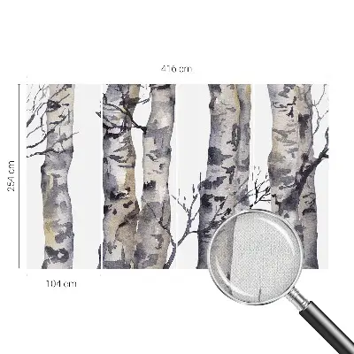 Autocolante de parede fotográfico com motivo de floresta de álamos