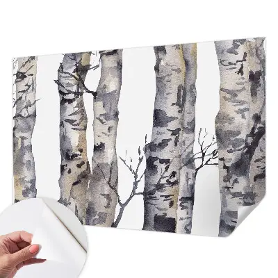 Autocolante de parede fotográfico com motivo de floresta de álamos