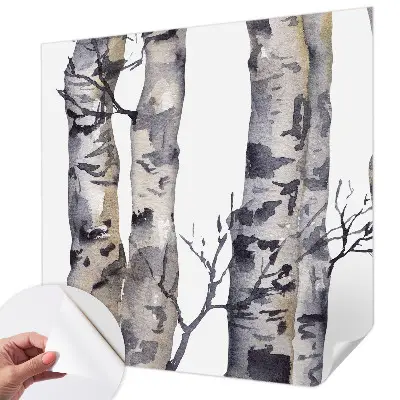 Autocolante de parede fotográfico com motivo de floresta de álamos