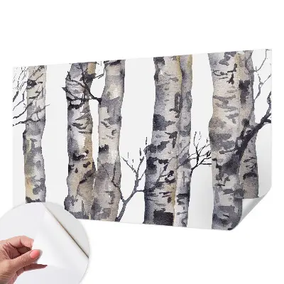 Autocolante de parede fotográfico com motivo de floresta de álamos