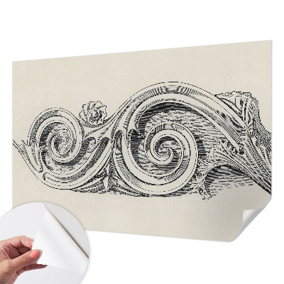 Papel de parede 3D com ornamento de planta