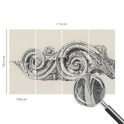 Papel de parede 3D Ornamento de planta