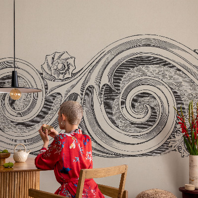 Papel de parede 3D Ornamento de planta