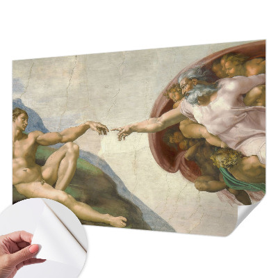 Papel de parede autocolante para sala com estampa de contato espiritual para decoração de interiores