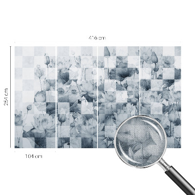 Papel de parede autocolante para sala flores de lótus