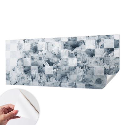 Papel de parede autocolante para sala com estampa de flores de lótus