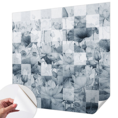 Papel de parede autocolante para sala com estampa de flores de lótus