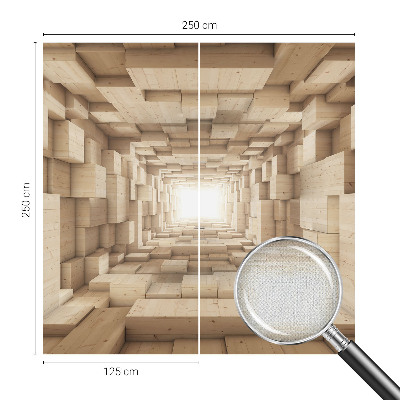 Papel de parede 3D Túnel de madeira