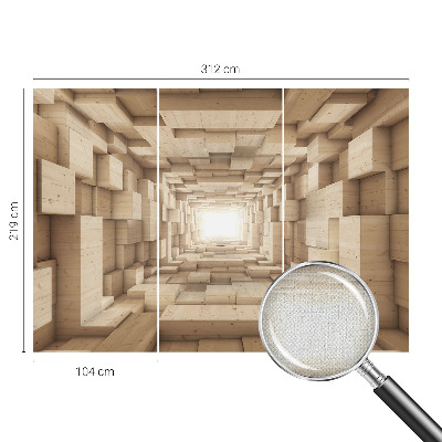 Papel de parede 3D Túnel de madeira