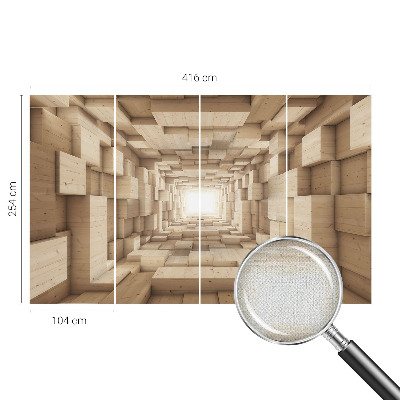 Papel de parede 3D Túnel de madeira