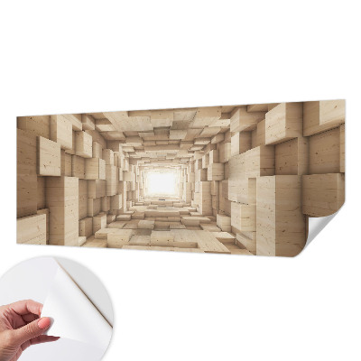 Papel de parede 3D Túnel de madeira