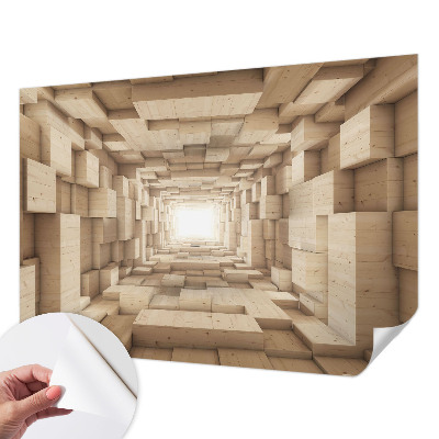 Papel de parede 3D Túnel de madeira