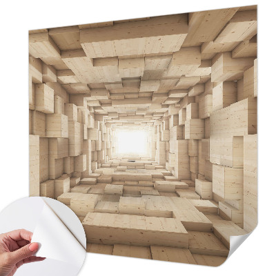 Papel de parede 3D Túnel de madeira