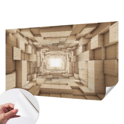 Papel de parede 3D Túnel de madeira