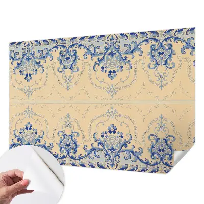 Papel de parede para criança com enfeites azuis
