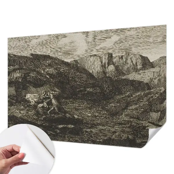 Papel de parede infantil com estampa 'Jornada na montanha' para quarto de crianças