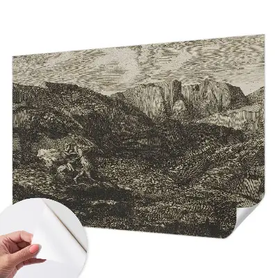 Papel de parede infantil com estampa 'Jornada na montanha' para quarto de crianças