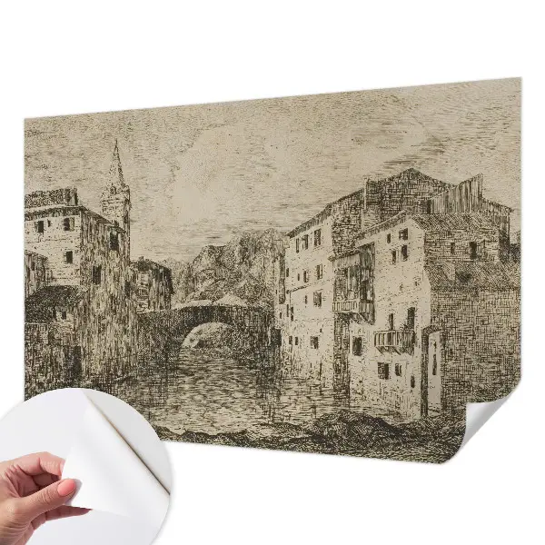 Papel de parede autocolante para sala com estampado de panorama da cidade