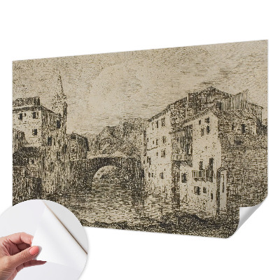 Papel de parede autocolante para sala com estampado de panorama da cidade