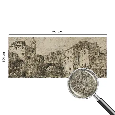 Papel de parede autocolante para sala com estampado de panorama da cidade