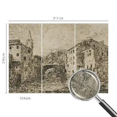 Papel de parede autocolante para sala com estampado de panorama da cidade
