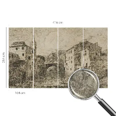 Papel de parede autocolante para sala com estampado de panorama da cidade