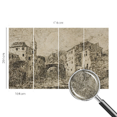 Papel de parede autocolante para sala Panorama da cidade