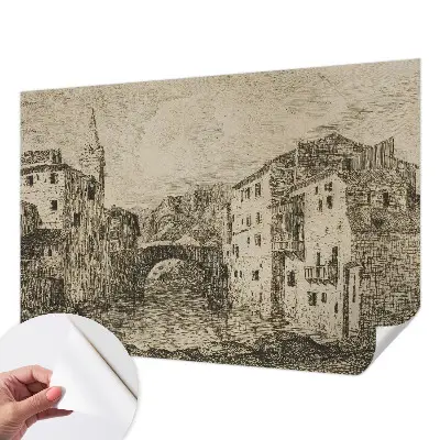 Papel de parede autocolante para sala com estampado de panorama da cidade