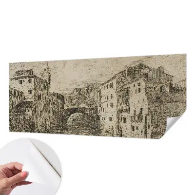 Papel de parede autocolante para sala com estampado de panorama da cidade