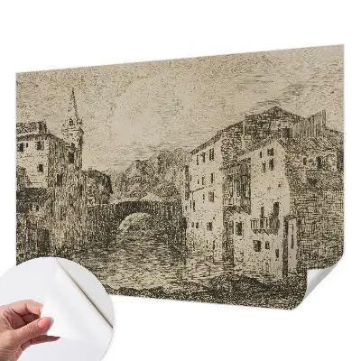 Papel de parede autocolante para sala com estampado de panorama da cidade
