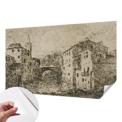 Papel de parede autocolante para sala com estampado de panorama da cidade