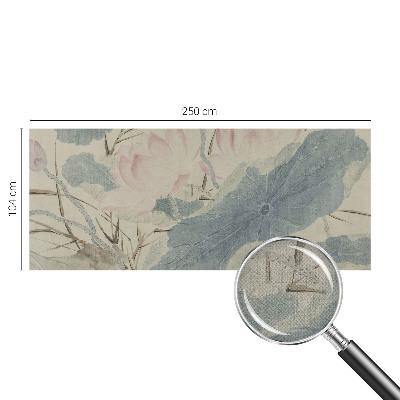 Papel de parede autocolante para quarto com estampa de folhas de lótus