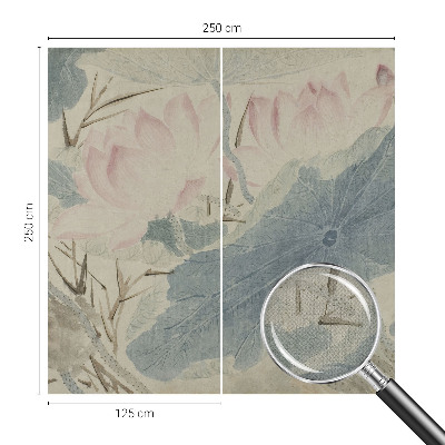 Papel de parede autocolante para quarto com estampa de folhas de lótus