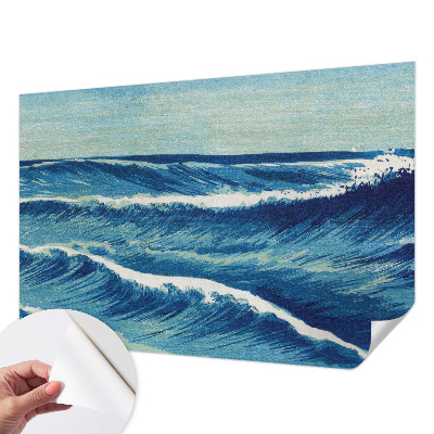 Papel de parede autocolante para quarto com estampa de ondas do mar