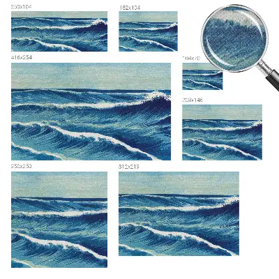 Papel de parede autocolante para quarto com estampa de ondas do mar