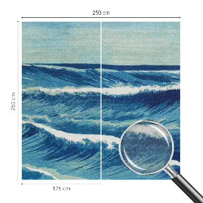 Papel de parede autocolante para quarto com estampa de ondas do mar