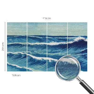 Papel de parede autocolante para quarto com estampa de ondas do mar