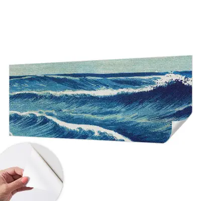 Papel de parede autocolante para quarto com estampa de ondas do mar
