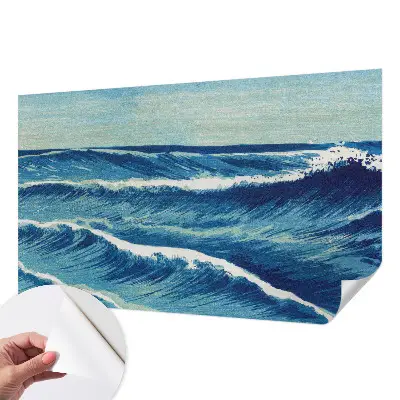 Papel de parede autocolante para quarto com estampa de ondas do mar