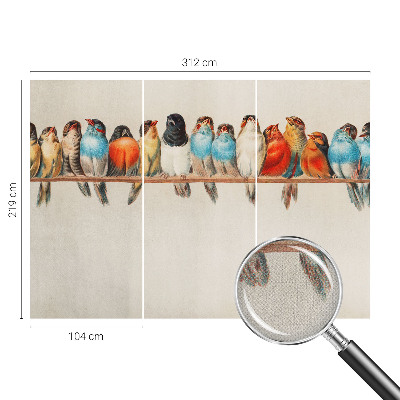 Papel de parede autocolante Pássaros em um galho