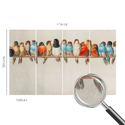 Papel de parede autocolante Pássaros em um galho