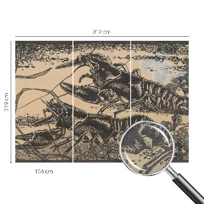 Papel de parede para criança com estampa de lagostins de água