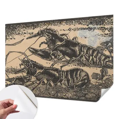 Papel de parede para criança com estampa de lagostins de água