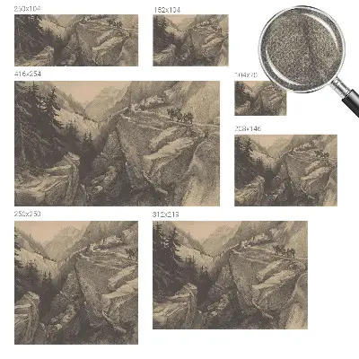 Papel de parede infantil com estampado de montanhas pitorescas