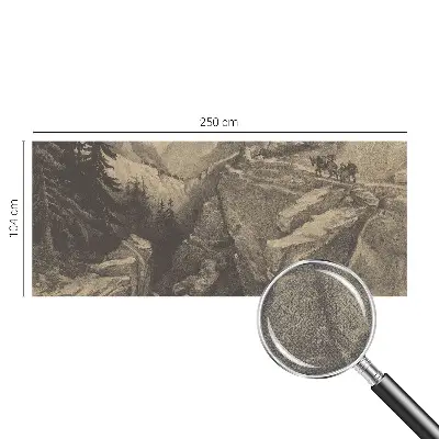 Papel de parede infantil com estampado de montanhas pitorescas