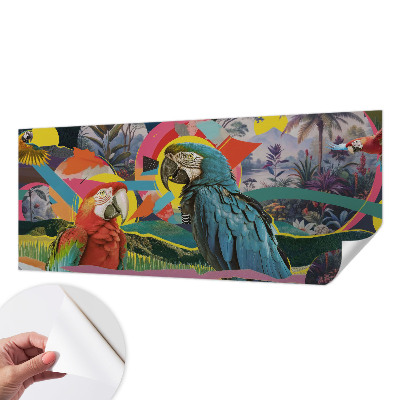 Papel de parede autocolante para sala Pássaros exóticos