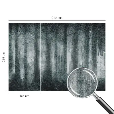 Papel de parede autocolante para quarto com estampa de floresta misteriosa